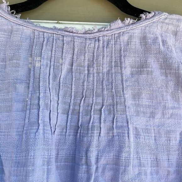 Knox Rose Blue 100% Cotton Sleeveless Raw Hem Floral Blouse Top Size 2XL XXL - Picture 4 of 7